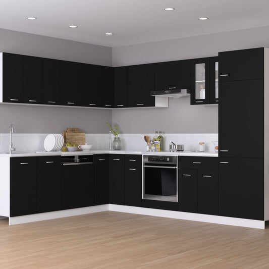 Kitchen Sink Cabinet Black 80cm Engineered Wood | HomeAndLiving
