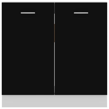 Kitchen Sink Cabinet Black 80cm Engineered Wood | HomeAndLiving
