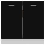 Kitchen Sink Cabinet Black 80cm Engineered Wood | HomeAndLiving
