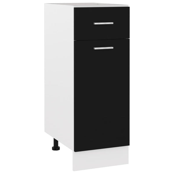  Stylish Drawer Bottom Cabinet Black - Engineered Wood