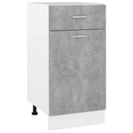 Drawer Bottom Cabinet Concrete Grey Engineered Wood