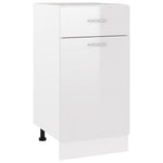Drawer Bottom Cabinet High Gloss White-Engineered Wood