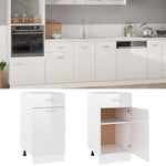 Drawer Bottom Cabinet High Gloss White-Engineered Wood