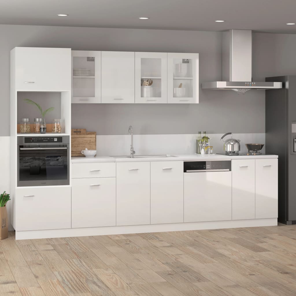 Drawer Bottom Cabinet High Gloss White-Engineered Wood