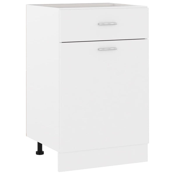  Drawer Bottom Cabinet White Engineered Wood