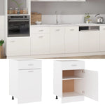 Drawer Bottom Cabinet White Engineered Wood