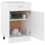 Drawer Bottom Cabinet White Engineered Wood