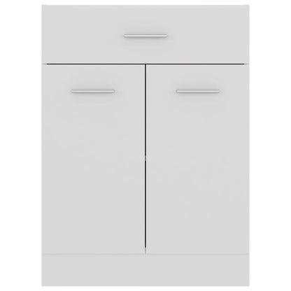 Stylish Drawer Bottom Cabinet White Engineered Wood