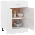 Drawer Bottom Cabinet High Gloss White - Engineered Wood