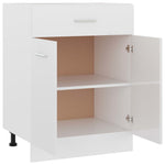 Drawer Bottom Cabinet High Gloss White - Engineered Wood
