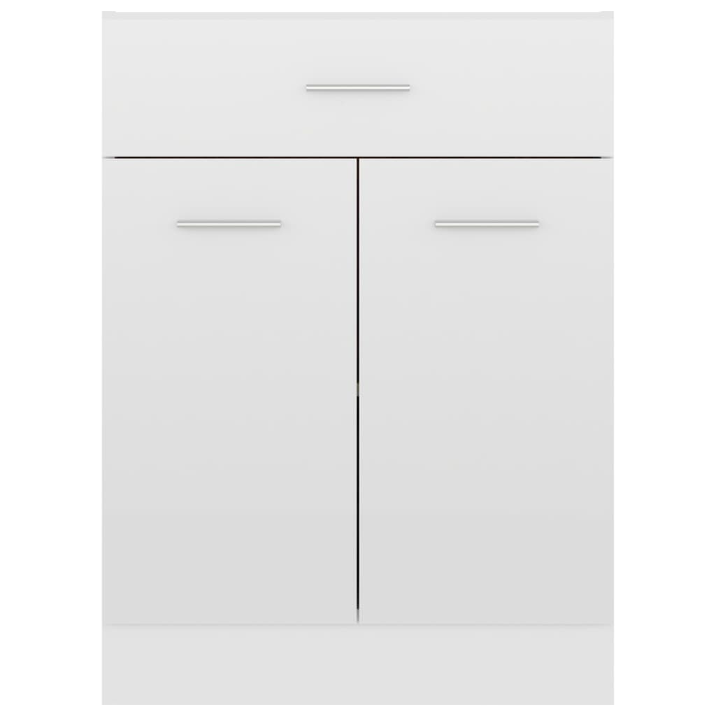 Drawer Bottom Cabinet High Gloss White - Engineered Wood