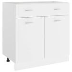 Drawer Bottom Cabinet White Engineered Wood