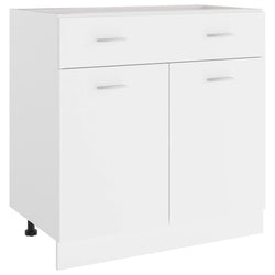 Drawer Bottom Cabinet White Engineered Wood