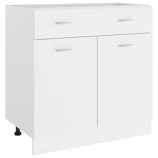  Drawer Bottom Cabinet White Engineered Wood