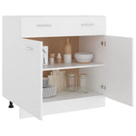 Drawer Bottom Cabinet White Engineered Wood