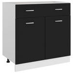 Drawer Bottom Cabinet Black Engineered Wood