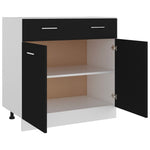 Drawer Bottom Cabinet Black Engineered Wood