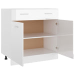 Drawer Bottom Cabinet High Gloss White Engineered Wood