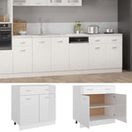 Drawer Bottom Cabinet High Gloss White Engineered Wood