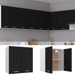 Hanging Cabinet Black Engineered Wood