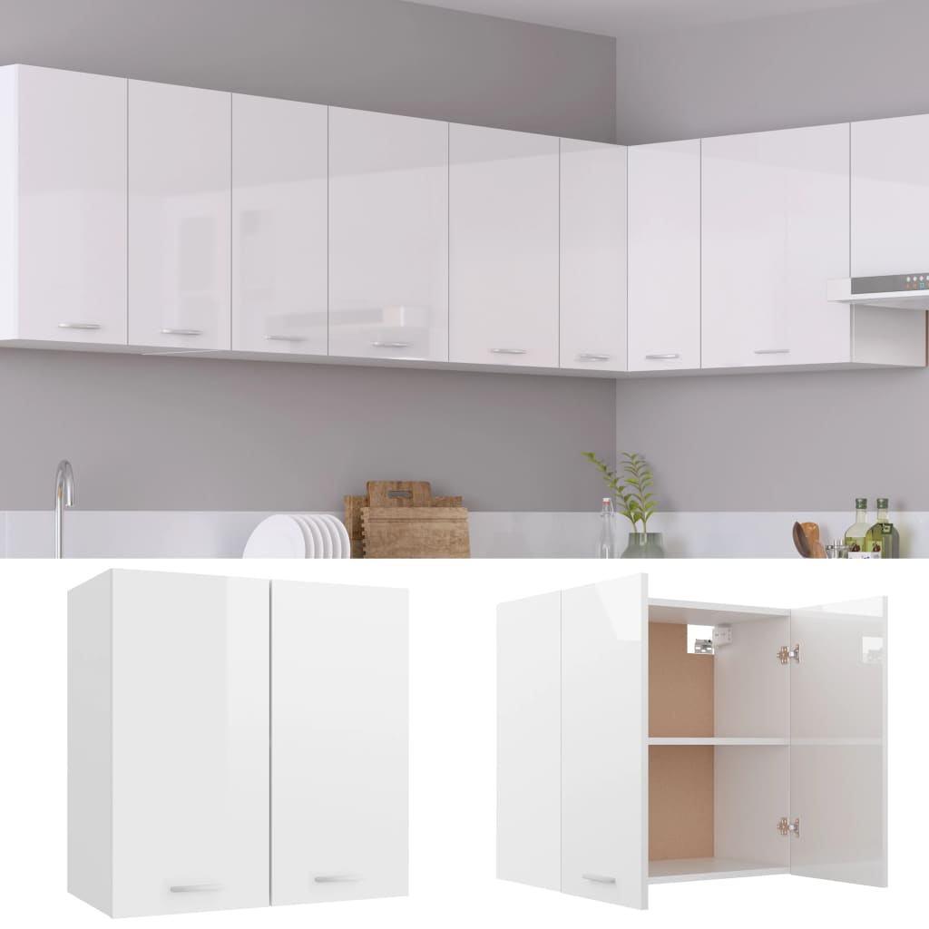 Hanging Cabinet High Gloss White - Engineered Wood