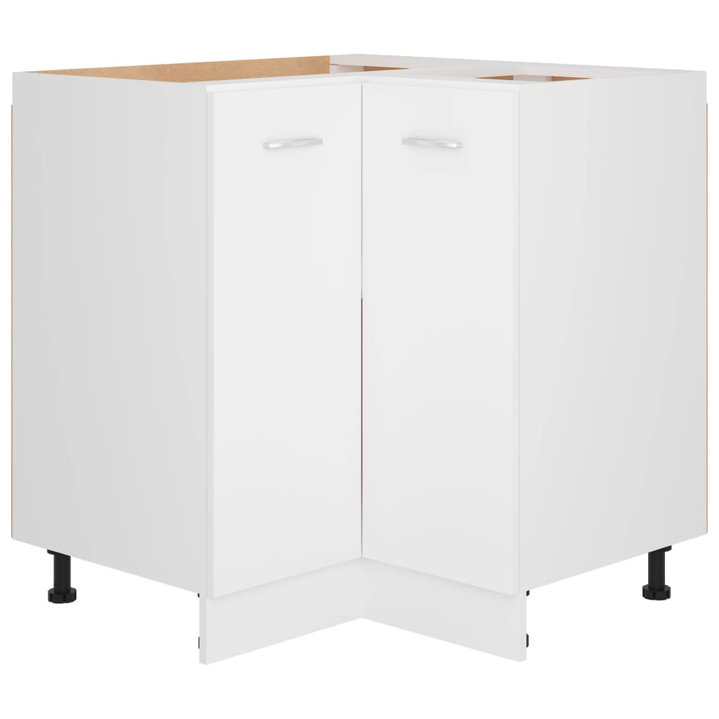 Corner Bottom Cabinet White Engineered Wood