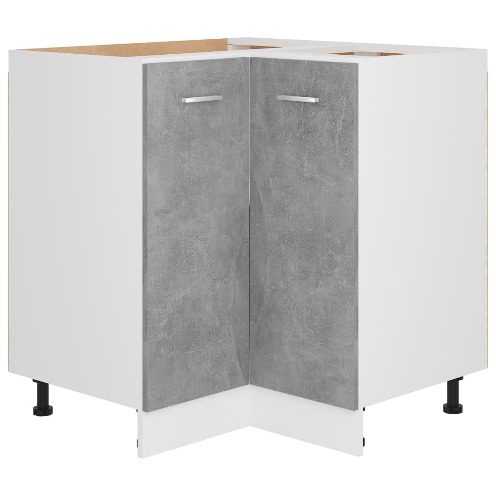 Corner Kitchen Cabinet Concrete Grey 75.5cm | HomeAndLiving