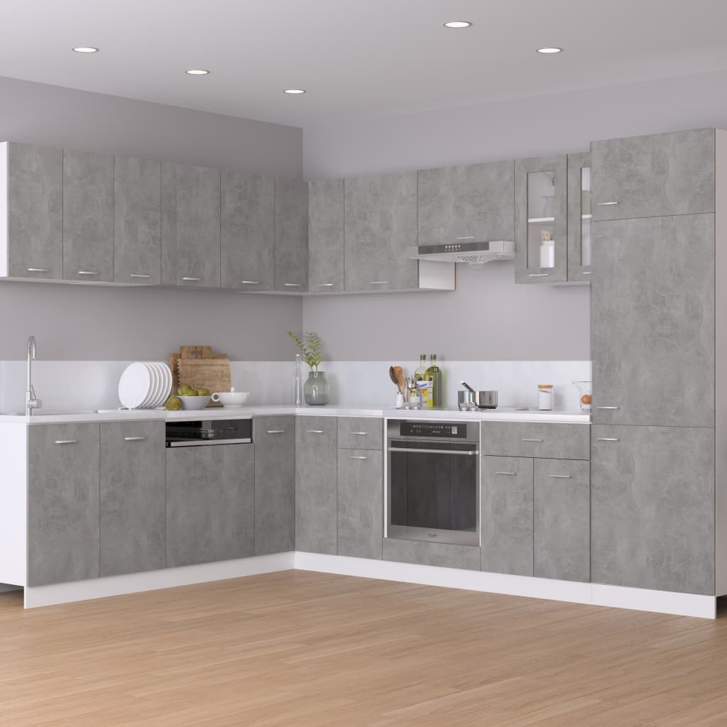 Corner Kitchen Cabinet Concrete Grey 75.5cm | HomeAndLiving