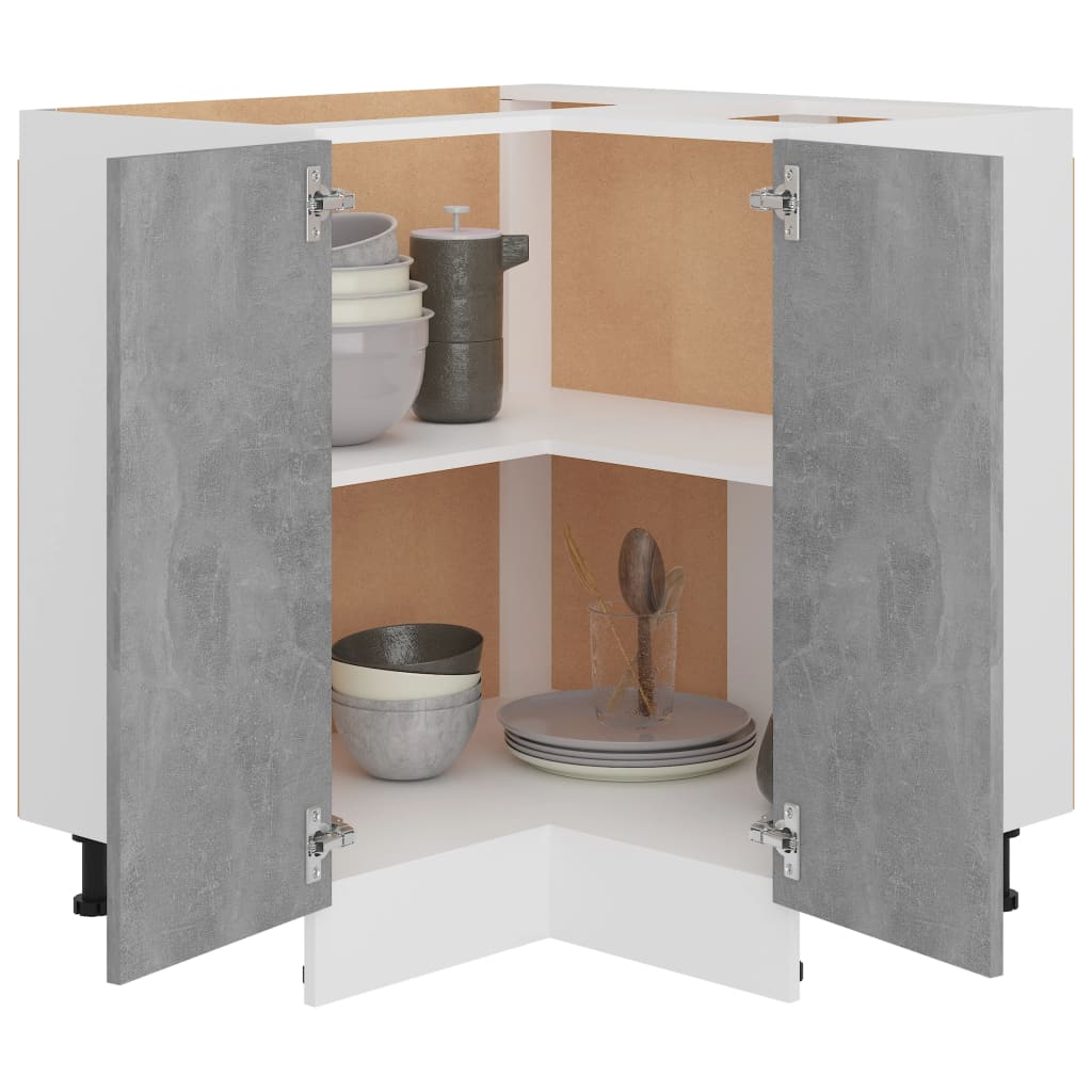 Corner Kitchen Cabinet Concrete Grey 75.5cm | HomeAndLiving