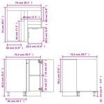 Corner Kitchen Cabinet Concrete Grey 75.5cm | HomeAndLiving