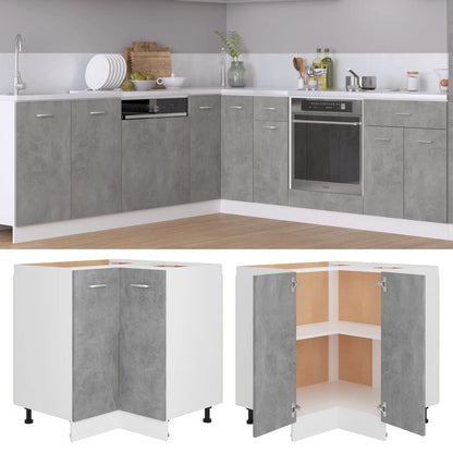 Corner Kitchen Cabinet Concrete Grey 75.5cm | HomeAndLiving