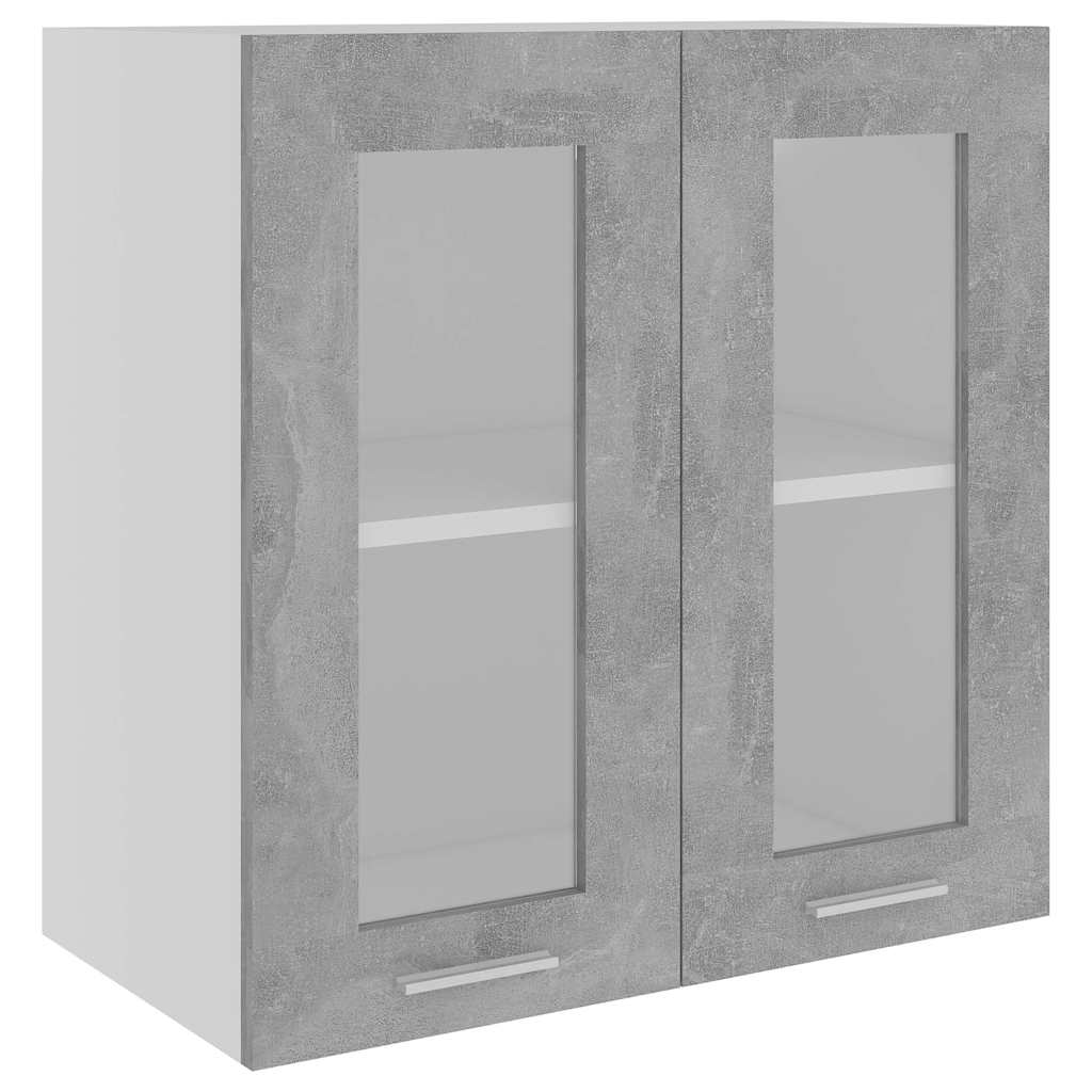 Hanging Glass Cabinet Concrete Grey 60x60cm | HomeAndLiving
