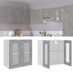 Hanging Glass Cabinet Concrete Grey 60x60cm | HomeAndLiving
