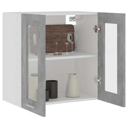 Hanging Glass Cabinet Concrete Grey 60x60cm | HomeAndLiving
