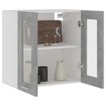 Hanging Glass Cabinet Concrete Grey 60x60cm | HomeAndLiving