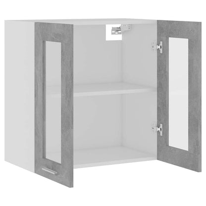 Hanging Glass Cabinet Concrete Grey 60x60cm | HomeAndLiving