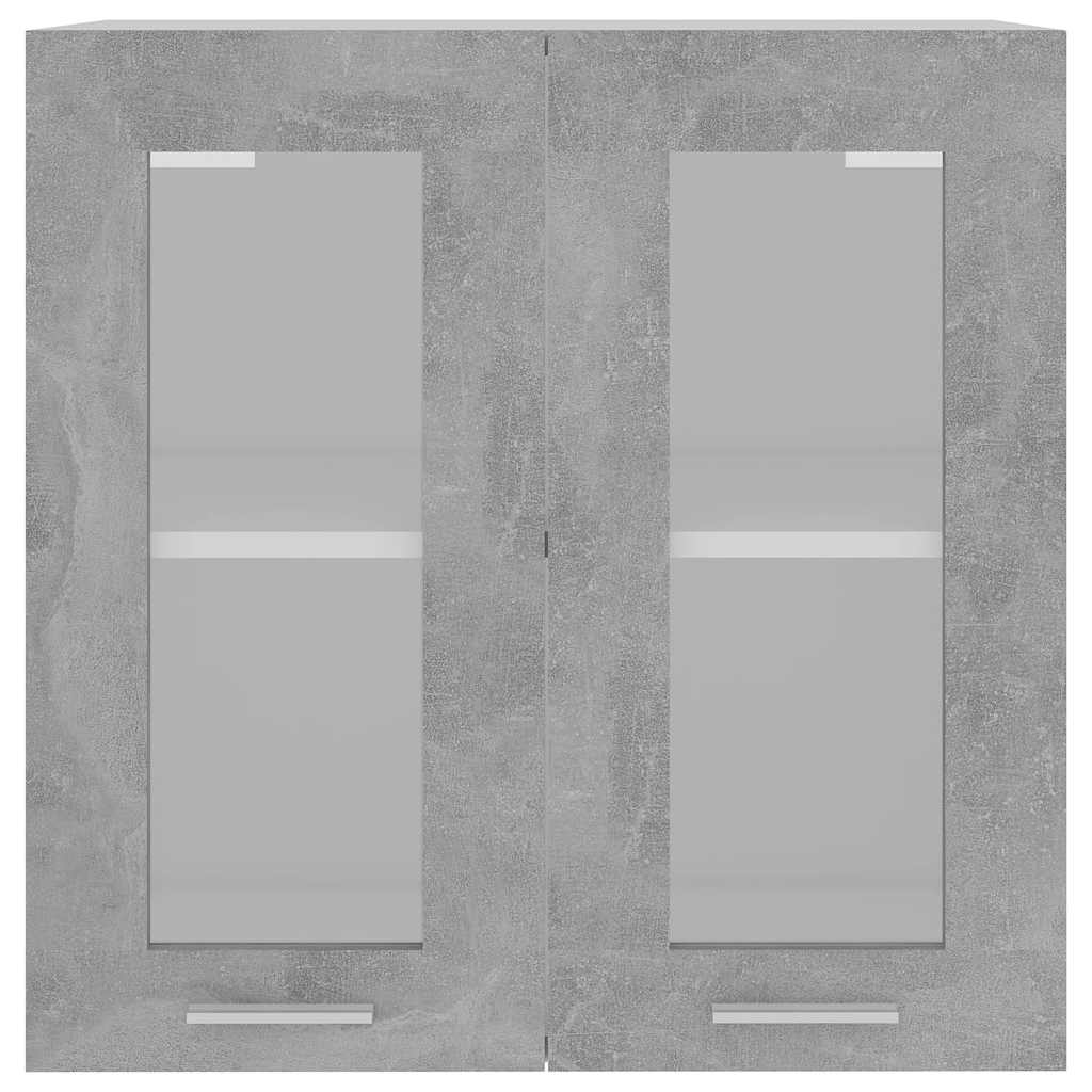 Hanging Glass Cabinet Concrete Grey 60x60cm | HomeAndLiving