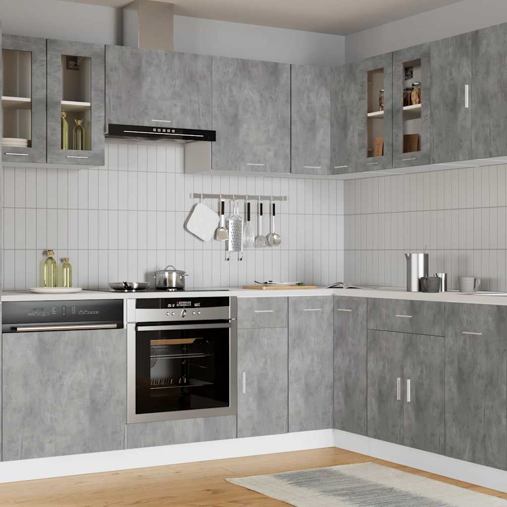 Hanging Glass Cabinet Concrete Grey 60x60cm | HomeAndLiving
