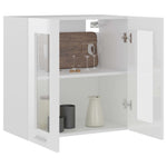Hanging Glass Cabinet High Gloss White - Engineered Wood