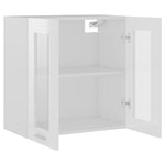 Hanging Glass Cabinet High Gloss White - Engineered Wood