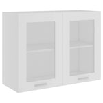 Glass Door Wall Cabinet White 80cm Kitchen | HomeAndLiving