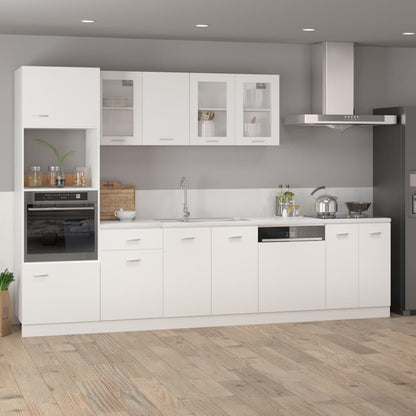 Glass Door Wall Cabinet White 80cm Kitchen | HomeAndLiving