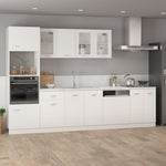 Glass Door Wall Cabinet White 80cm Kitchen | HomeAndLiving