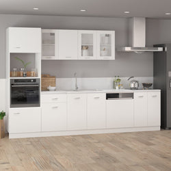 Glass Door Wall Cabinet White 80cm Kitchen | HomeAndLiving