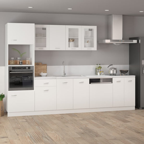  Glass Door Wall Cabinet White 80cm Kitchen | HomeAndLiving