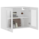 Glass Door Wall Cabinet White 80cm Kitchen | HomeAndLiving