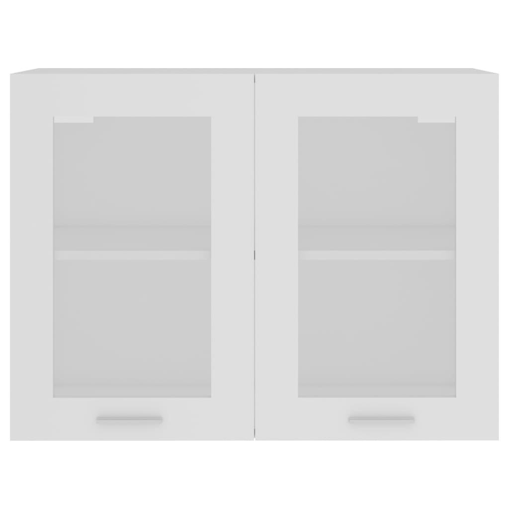 Glass Door Wall Cabinet White 80cm Kitchen | HomeAndLiving