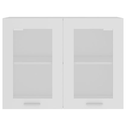 Glass Door Wall Cabinet White 80cm Kitchen | HomeAndLiving