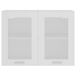 Glass Door Wall Cabinet White 80cm Kitchen | HomeAndLiving
