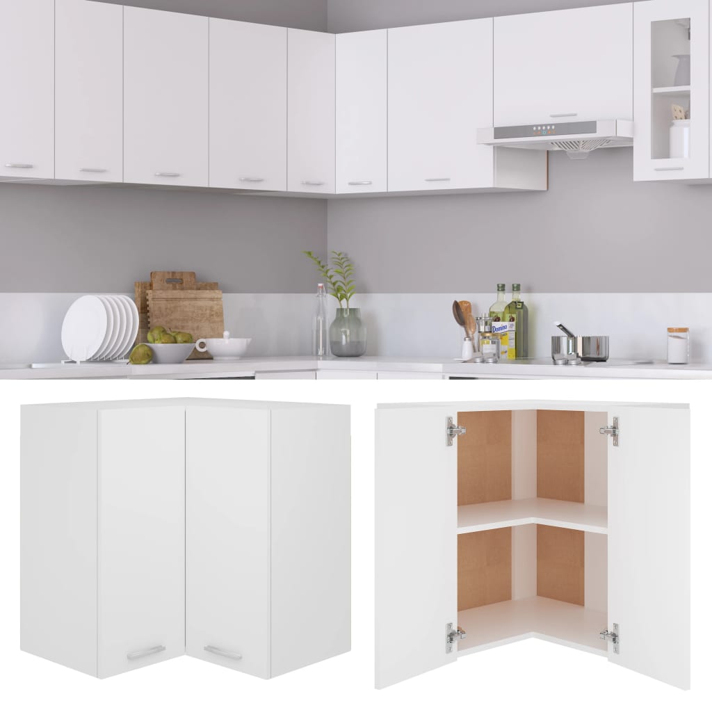 Corner Wall Cabinet White 57x57x60cm | HomeAndLiving